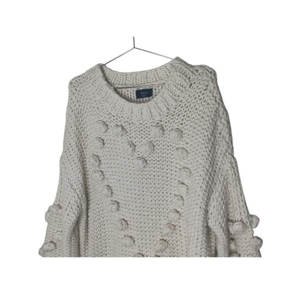 New Vici Pom Pom Oversized Soft Bobble Knit Sweater SZ S-XL - Picture 7 of 10